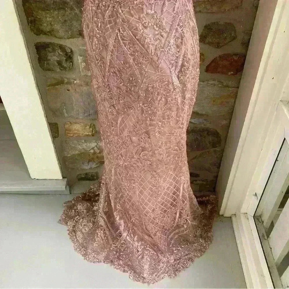 Ellie Wilde Floral Sequin Fit & Flare Tulle Sequin Corset Prom Dress Womens 6 - Picture 10 of 16